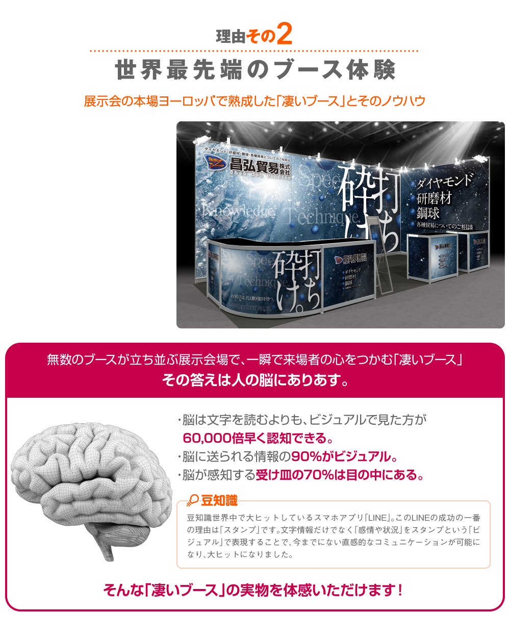 理由その２・世界最先端のブース体験 展示会の本場ヨーロッパで熟成した「凄いブース」とそのノウハウ